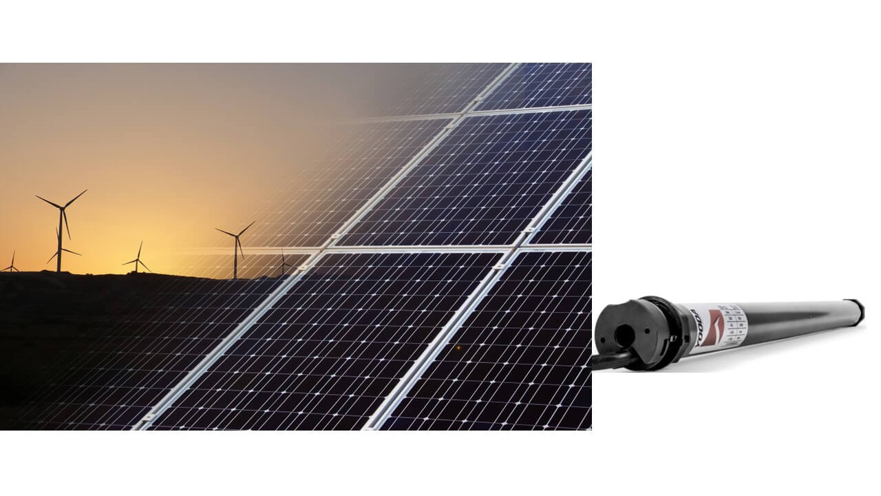 Solar Rollladen Rohrantriebe Set mit Sonnenkollektor