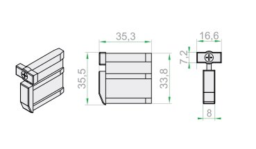 Drehbare Endkappe Mini Portos Endleisten