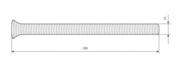 Robuste Spiralfeder Ø10 mm, Länge 250 mm