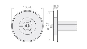 Gurtscheibe mit Kapsel für Rollladenkasten 160mm