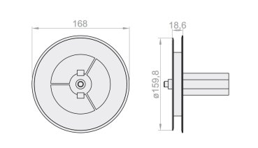 Gurtscheibe mit Kapsel für Rollladenkasten 160mm
