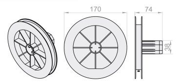 Gurtscheibe mit Kapsel für Vorbaurollladen SK180