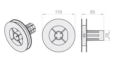 Gurtscheibe 119mm mit Walzenkapsel