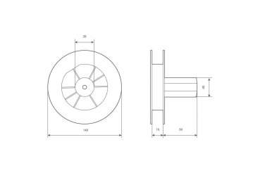 Gurtscheibe 140er mit Walzenkapsel kurz 50mmm
