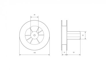 Gurtscheibe 135mm mit Walzenkapsel kurz 50mmm