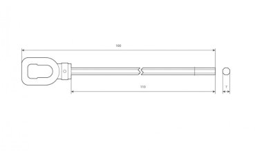Info NHK-Öse mit Sechskantstange 11 cm Lang