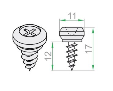 Nippelschraube für PVC Führungsschienen