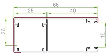 ALU66 Führung Grau 66 mm