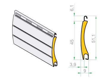 Rollladenlamellen ALU 45 mm in Zuschnitt