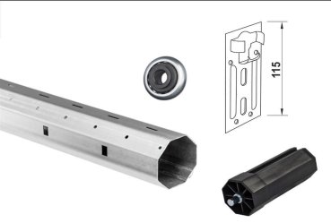 Stahlwellen Set 60 mm Achtkant
