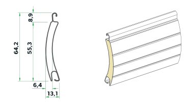 Ersatz-Lamelle ALU 55 6 Farben