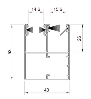 Führungsschiene 53 x 43 mm von Aluprof