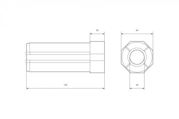 Walzenhülse mit 28er Kugellager