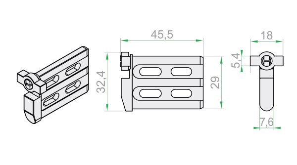 Arretierungsschtüke Endkappe Mini