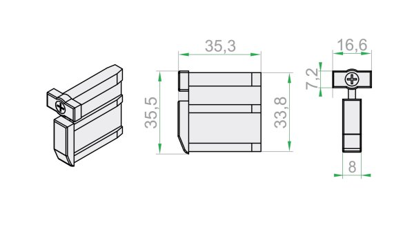 Endleisten Endkappe Arretierung