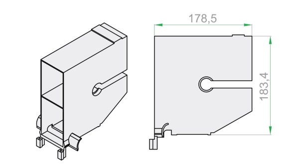 Kasten Teilung RKB3 für 2 Einzelne Führungen