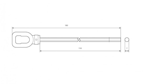 Info NHK-Öse mit Sechskantstange 11 cm Lang