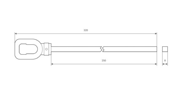 Technische Info Öse mit 8 mm Vierkantstange
