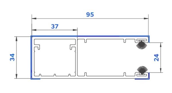 ALU Führungen 95mm auf Maß