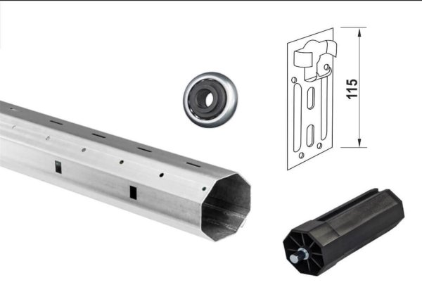 Stahlwellen Set 60 mm Achtkant