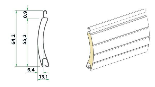Ersatz-Lamelle ALU 55 6 Farben