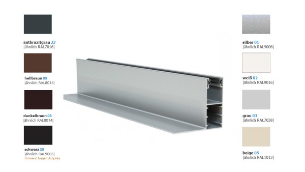 Aluminium Winkel-Führungsschiene 53 x 60 mm