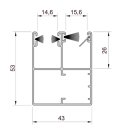 Führungsschiene 53 x 43 mm von Aluprof